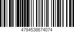 Código de barras (EAN, GTIN, SKU, ISBN): '4794538674074'