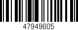 Código de barras (EAN, GTIN, SKU, ISBN): '47949605'