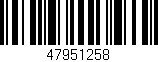 Código de barras (EAN, GTIN, SKU, ISBN): '47951258'