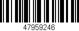 Código de barras (EAN, GTIN, SKU, ISBN): '47959246'