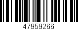 Código de barras (EAN, GTIN, SKU, ISBN): '47959266'