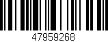 Código de barras (EAN, GTIN, SKU, ISBN): '47959268'