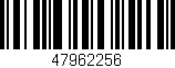 Código de barras (EAN, GTIN, SKU, ISBN): '47962256'
