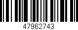 Código de barras (EAN, GTIN, SKU, ISBN): '47962743'