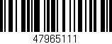 Código de barras (EAN, GTIN, SKU, ISBN): '47965111'