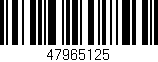 Código de barras (EAN, GTIN, SKU, ISBN): '47965125'