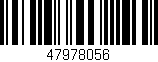Código de barras (EAN, GTIN, SKU, ISBN): '47978056'