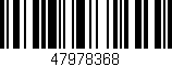 Código de barras (EAN, GTIN, SKU, ISBN): '47978368'