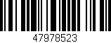 Código de barras (EAN, GTIN, SKU, ISBN): '47978523'