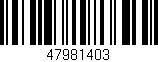 Código de barras (EAN, GTIN, SKU, ISBN): '47981403'