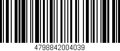 Código de barras (EAN, GTIN, SKU, ISBN): '4798842004039'