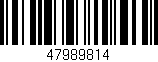 Código de barras (EAN, GTIN, SKU, ISBN): '47989814'