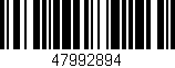 Código de barras (EAN, GTIN, SKU, ISBN): '47992894'