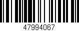 Código de barras (EAN, GTIN, SKU, ISBN): '47994067'