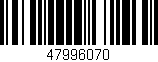 Código de barras (EAN, GTIN, SKU, ISBN): '47996070'