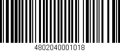 Código de barras (EAN, GTIN, SKU, ISBN): '4802040001018'
