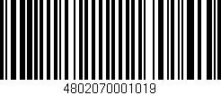 Código de barras (EAN, GTIN, SKU, ISBN): '4802070001019'