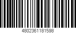 Código de barras (EAN, GTIN, SKU, ISBN): '4802361181598'