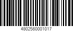 Código de barras (EAN, GTIN, SKU, ISBN): '4802560001017'