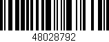 Código de barras (EAN, GTIN, SKU, ISBN): '48028792'