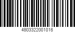 Código de barras (EAN, GTIN, SKU, ISBN): '4803322001016'