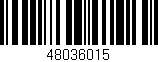 Código de barras (EAN, GTIN, SKU, ISBN): '48036015'
