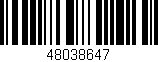 Código de barras (EAN, GTIN, SKU, ISBN): '48038647'
