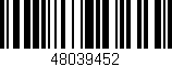 Código de barras (EAN, GTIN, SKU, ISBN): '48039452'