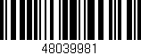 Código de barras (EAN, GTIN, SKU, ISBN): '48039981'