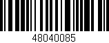 Código de barras (EAN, GTIN, SKU, ISBN): '48040085'