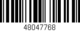 Código de barras (EAN, GTIN, SKU, ISBN): '48047768'