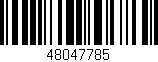 Código de barras (EAN, GTIN, SKU, ISBN): '48047785'