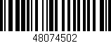Código de barras (EAN, GTIN, SKU, ISBN): '48074502'