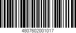 Código de barras (EAN, GTIN, SKU, ISBN): '4807602001017'