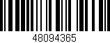 Código de barras (EAN, GTIN, SKU, ISBN): '48094365'