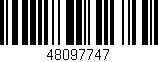 Código de barras (EAN, GTIN, SKU, ISBN): '48097747'