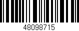 Código de barras (EAN, GTIN, SKU, ISBN): '48098715'