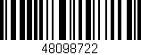 Código de barras (EAN, GTIN, SKU, ISBN): '48098722'