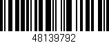 Código de barras (EAN, GTIN, SKU, ISBN): '48139792'