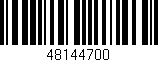 Código de barras (EAN, GTIN, SKU, ISBN): '48144700'