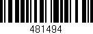 Código de barras (EAN, GTIN, SKU, ISBN): '481494'