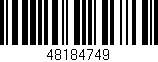 Código de barras (EAN, GTIN, SKU, ISBN): '48184749'
