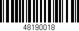 Código de barras (EAN, GTIN, SKU, ISBN): '48190018'