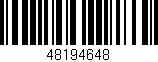 Código de barras (EAN, GTIN, SKU, ISBN): '48194648'