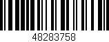 Código de barras (EAN, GTIN, SKU, ISBN): '48283758'