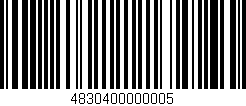 Código de barras (EAN, GTIN, SKU, ISBN): '4830400000005'