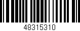 Código de barras (EAN, GTIN, SKU, ISBN): '48315310'