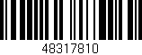 Código de barras (EAN, GTIN, SKU, ISBN): '48317810'