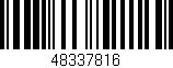 Código de barras (EAN, GTIN, SKU, ISBN): '48337816'