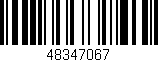 Código de barras (EAN, GTIN, SKU, ISBN): '48347067'